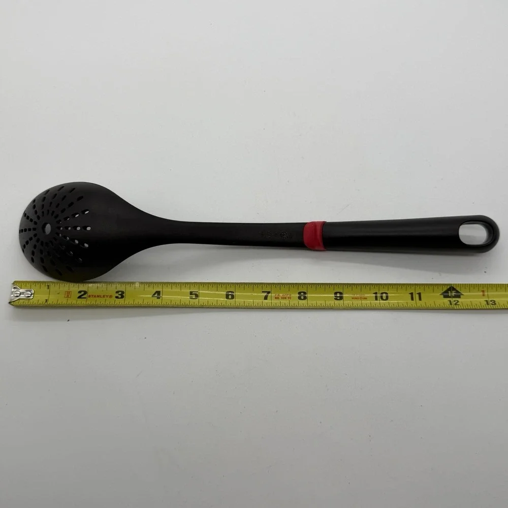T-FAL Sturdy Slotted Draining Straining Spoon Black Scoop 13